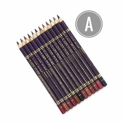 پک ۱۲ عددی خط لب مدادی برند لیدی پیور Lady Pure Lip Liner